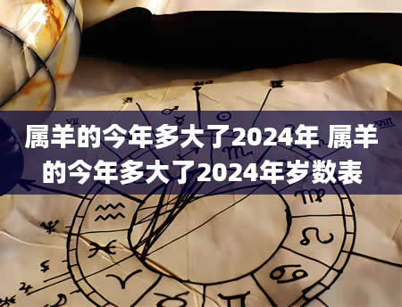 属羊的今年多大了2024年 属羊的今年多大了2024年岁数表