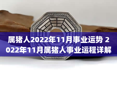 属猪人2022年11月事业运势 2022年11月属猪人事业运程详解