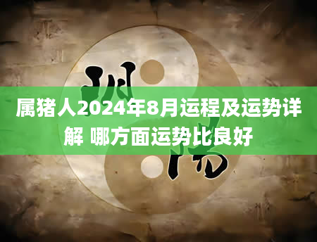 属猪人2024年8月运程及运势详解 哪方面运势比良好