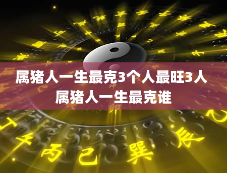 属猪人一生最克3个人最旺3人 属猪人一生最克谁