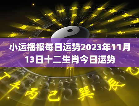 小运播报每日运势2023年11月13日十二生肖今日运势