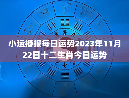 小运播报每日运势2023年11月22日十二生肖今日运势