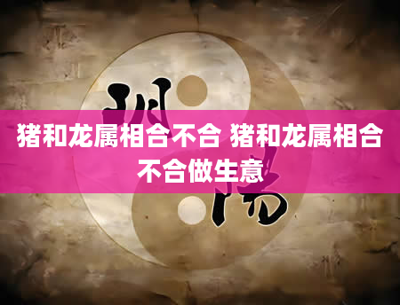 猪和龙属相合不合 猪和龙属相合不合做生意