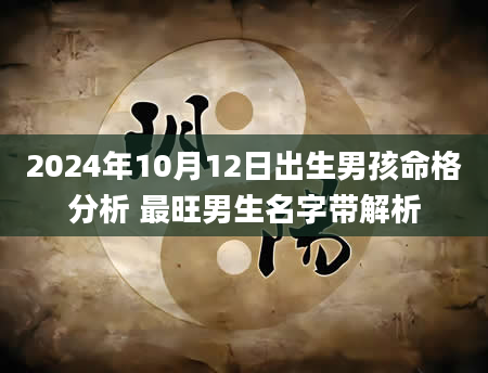 2024年10月12日出生男孩命格分析 最旺男生名字带解析