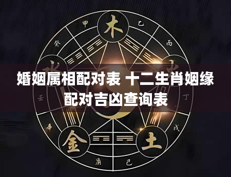 婚姻属相配对表 十二生肖姻缘配对吉凶查询表