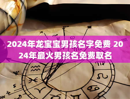 2024年龙宝宝男孩名字免费 2024年最火男孩名免费取名