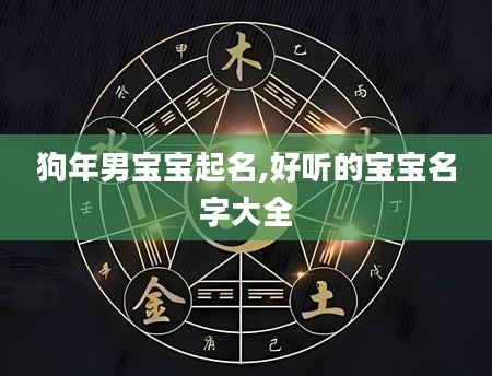 狗年男宝宝起名,好听的宝宝名字大全