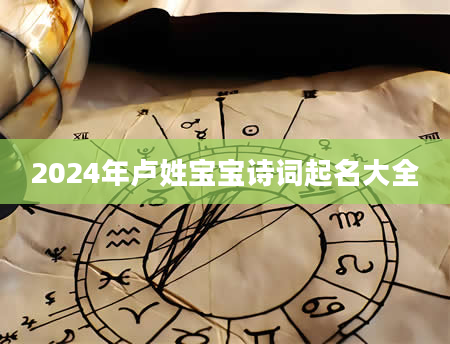 2024年卢姓宝宝诗词起名大全