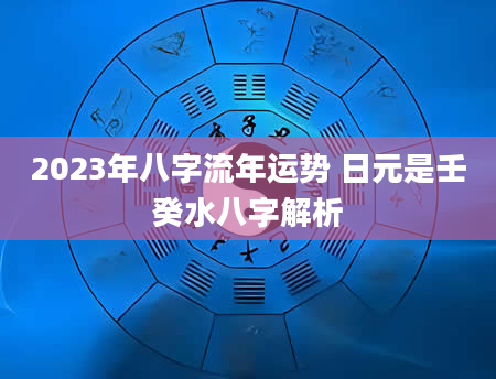 2023年八字流年运势 日元是壬癸水八字解析