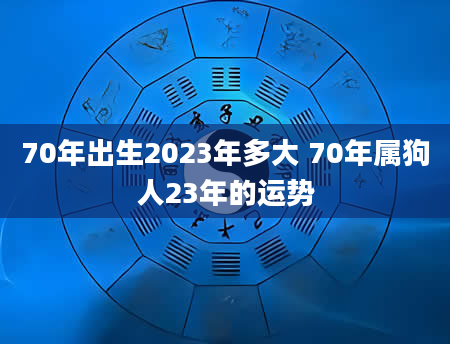 70年出生2023年多大 70年属狗人23年的运势