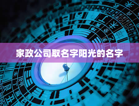 家政公司取名字阳光的名字