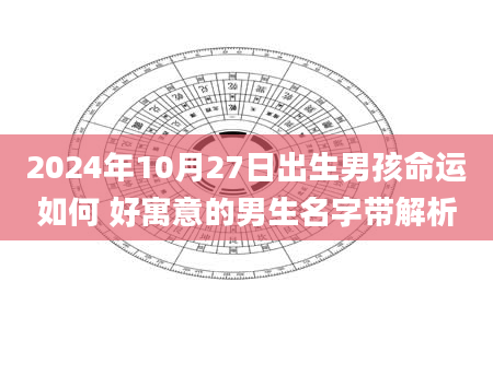 2024年10月27日出生男孩命运如何 好寓意的男生名字带解析