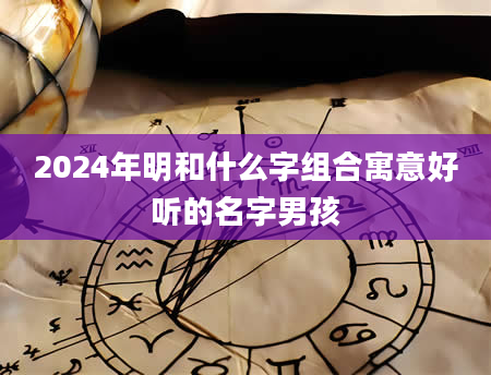 2024年明和什么字组合寓意好听的名字男孩