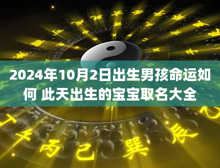 2024年10月2日出生男孩命运如何 此天出生的宝宝取名大全