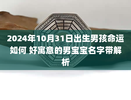 2024年10月31日出生男孩命运如何 好寓意的男宝宝名字带解析