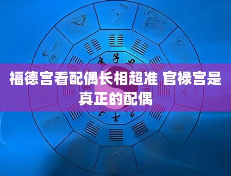 福德宫看配偶长相超准 官禄宫是真正的配偶