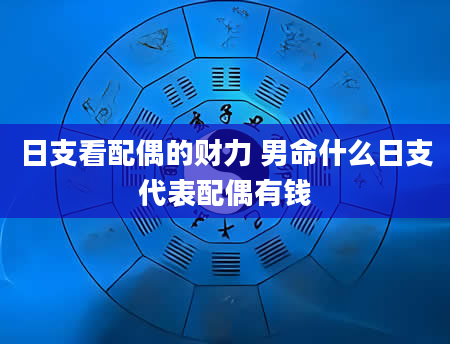 日支看配偶的财力 男命什么日支代表配偶有钱