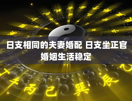 日支相同的夫妻婚配 日支坐正官婚姻生活稳定