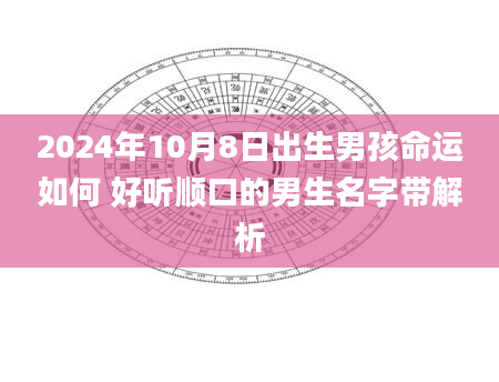 2024年10月8日出生男孩命运如何 好听顺口的男生名字带解析