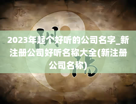 2023年起个好听的公司名字_新注册公司好听名称大全(新注册公司名称)