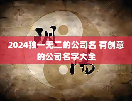 2024独一无二的公司名 有创意的公司名字大全