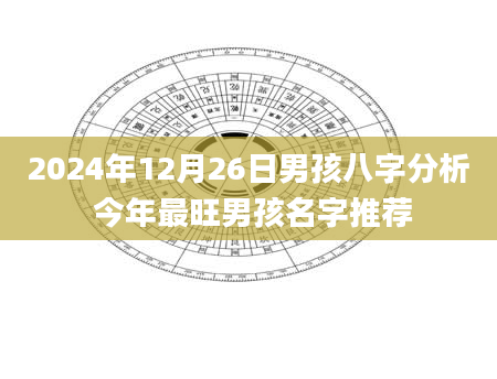 2024年12月26日男孩八字分析 今年最旺男孩名字推荐