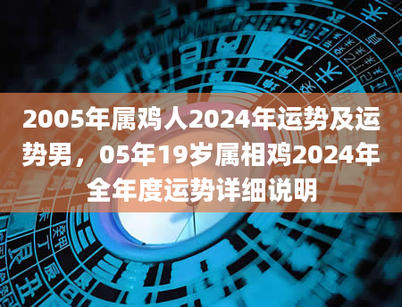 2005年属鸡人2024年运势及运势男，05年19岁属相鸡2024年全年度运势详细说明