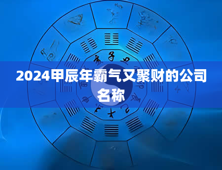 2024甲辰年霸气又聚财的公司名称