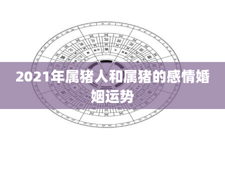 2021年属猪人和属猪的感情婚姻运势